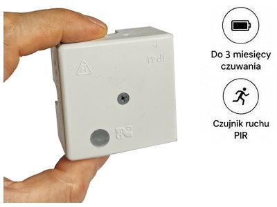 mini kamera w puszce elektrycznej z czujnikiem ruchu pir